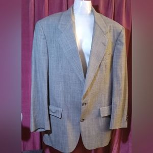 Hart Schaffner & Marx  Glen Plaid Gray Suit 42R Pure Virgin Wool